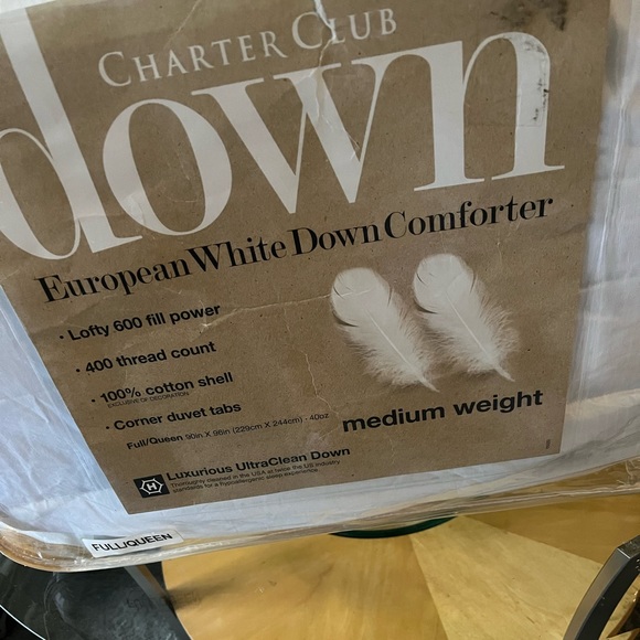 - Charter Club Hypoallergenic UltraClean White Down